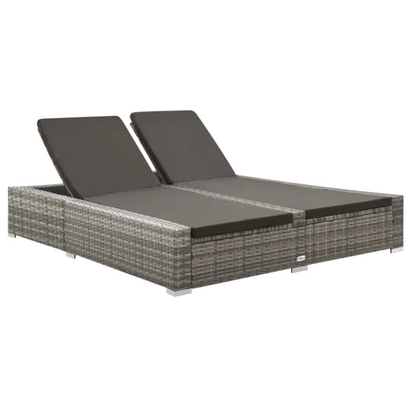 Dubbel solsäng konstrotting grå - Solsäng - Solsängar - Home & Living