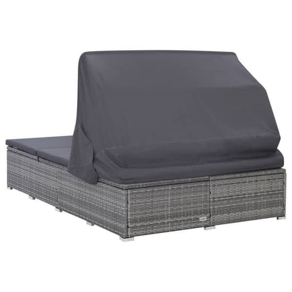 2-personers solseng med hynde polyrattan grå - Solseng - Solsenge - Home & Living