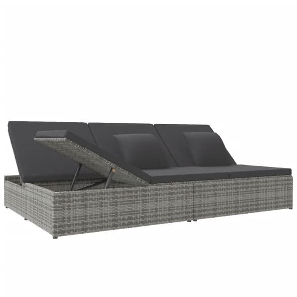 Solsäng med dyna konvertibel konstrotting mörkgrå - Solsäng - Solsängar - Home & Living