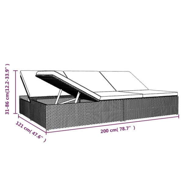 Solsäng med dyna konvertibel konstrotting mörkgrå - Solsäng - Solsängar - Home & Living