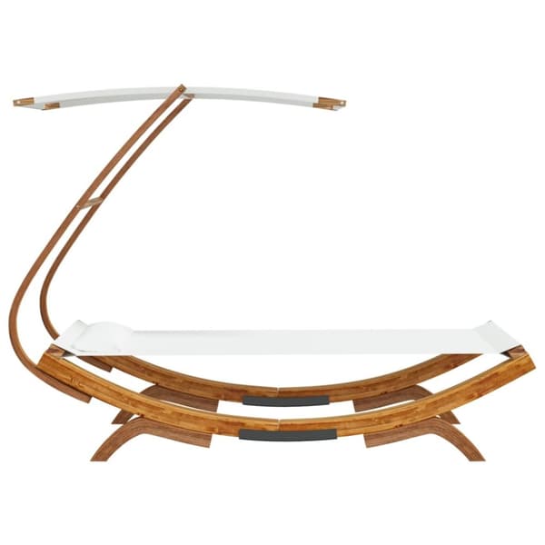Solsäng med tak 100x190x134 cm massivt böjträ gräddvit - Solsäng - Solsängar - Home & Living