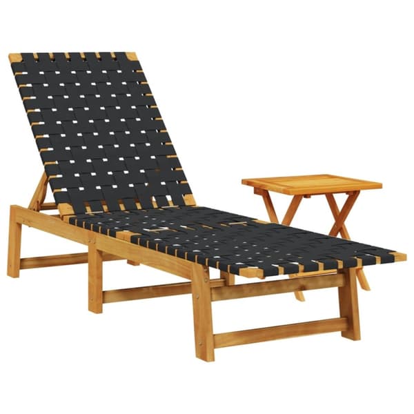 vidaXL Solseng med bord svart heltre akasie og stoff