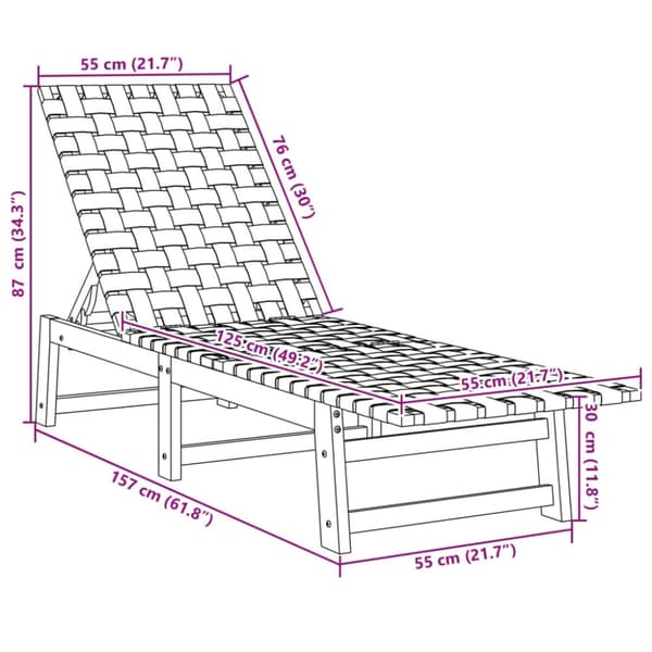 vidaXL Solsenger 2 stk med bord svart heltre akasie