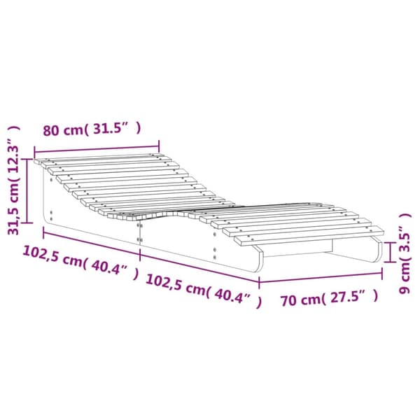 Solsäng vaxbrun 205x80x31,5 cm massiv furu