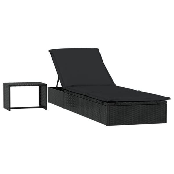 Solsäng 1 st med bord svart konstrotting
