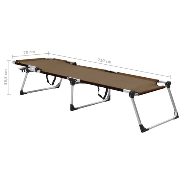 Extra hög solstol för seniorer hopfällbar brun aluminium