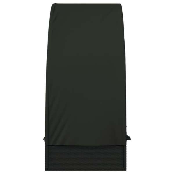 Solsäng med runt tak svart 211x57x140 cm konstrotting