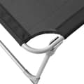 Miniatyrbillede 3 af 7: Lounger - strandbed - ekstra stor - med markise - 200 x 71 x 38 cm - sort