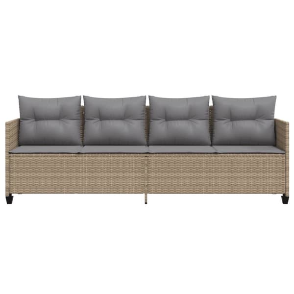 Solsäng med dynor beige konstrotting