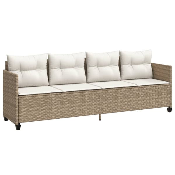 Solsäng med dynor beige konstrotting