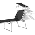 Miniatyrbillede 5 af 7: Lounger - Ekstra stor havestol - 65 x 200 x 48 cm - med solbaldakin og justerbar ryglæn - sort