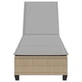 Miniatyrbild 6 av 11: Solstol med dynor beige 55x200x25,5cm konstrotting