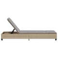 Miniatyrbild 7 av 11: Solstol med dynor beige 55x200x25,5cm konstrotting