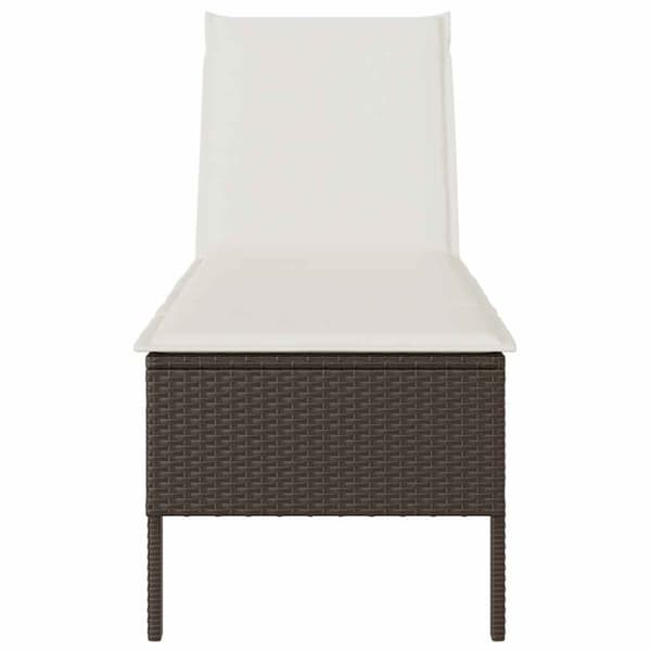 Solstol med dyna brun 55x200x44cm konstrotting