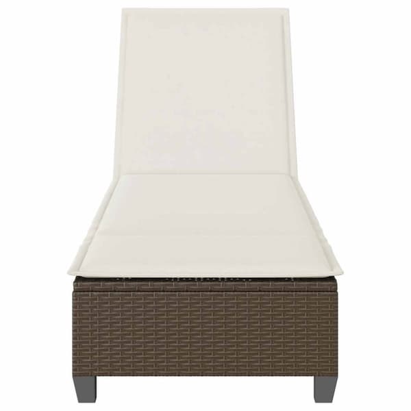 Solstol med dynor brun 55x200x25,5cm konstrotting