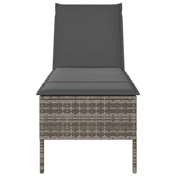 Solstol med dyna grå 55x200x44cm konstrotting