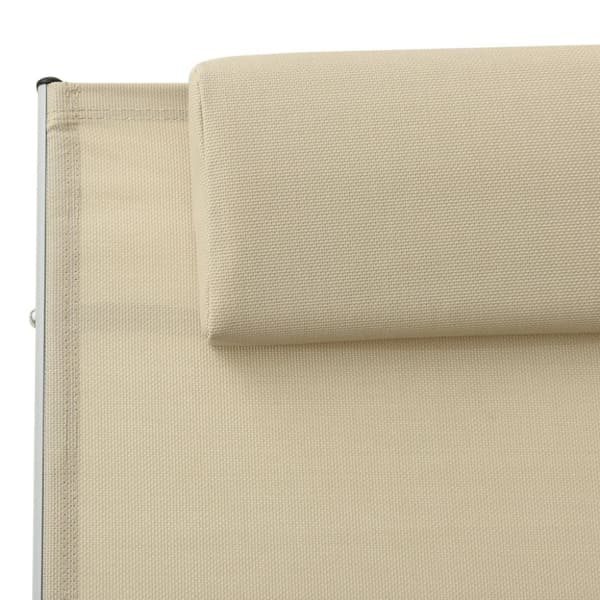 Solsäng med kudde gräddvit textilen