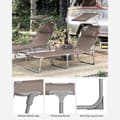 Miniatyrbillede 8 af 9: Solstenge - Loungebed - Strandbed - med pude og markise - Taupe
