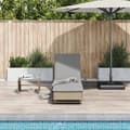 Miniatyrbillede 4 af 11: vidaXL liggestol med hjul og hynde polyrattan beige