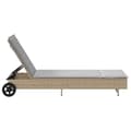 Miniatyrbillede 8 af 11: vidaXL liggestol med hjul og hynde polyrattan beige