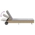Miniatyrbillede 10 af 11: vidaXL liggestol med hjul og hynde polyrattan beige