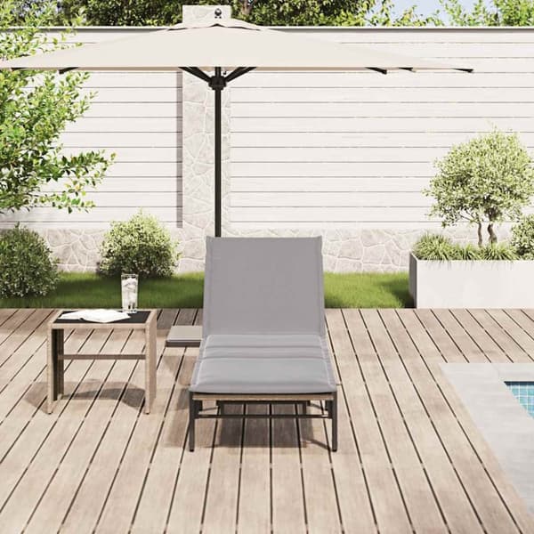 vidaXL liggestol med hynde polyrattan beige