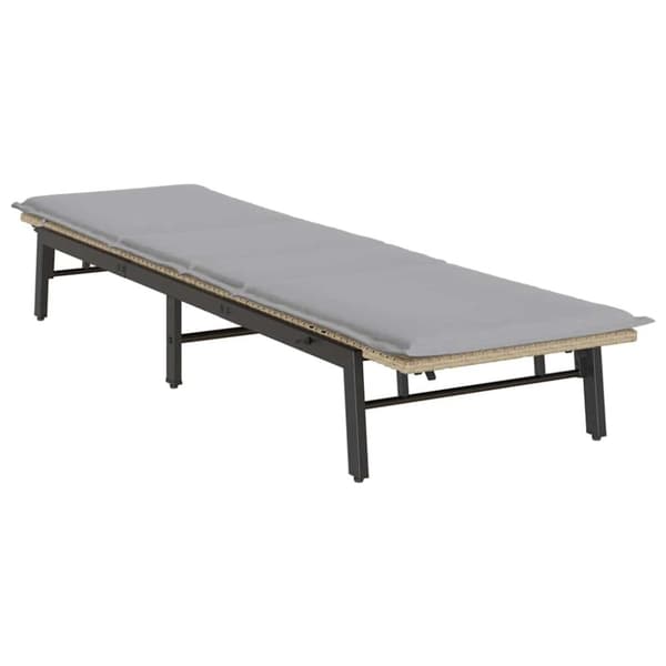 vidaXL liggestol med hynde polyrattan beige
