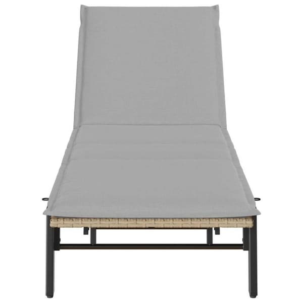 vidaXL liggestol med hynde polyrattan beige