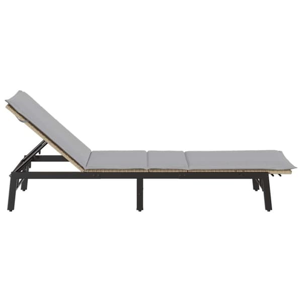 vidaXL liggestol med hynde polyrattan beige
