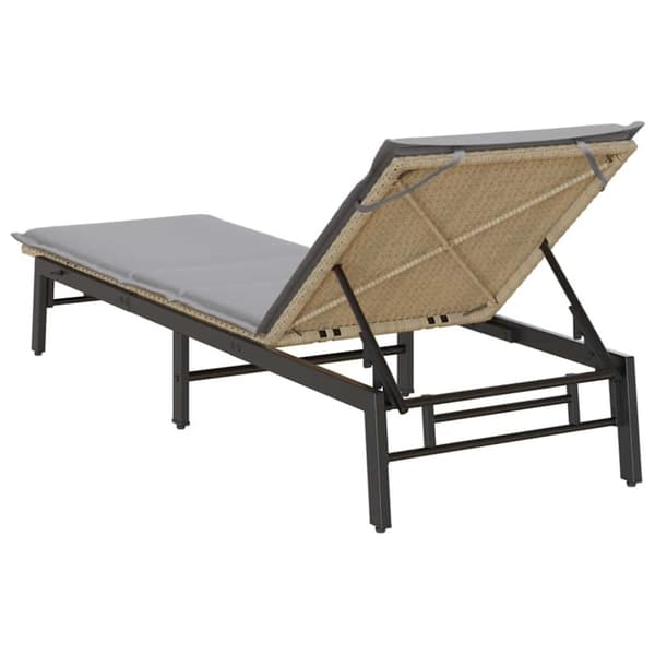 vidaXL liggestol med hynde polyrattan beige