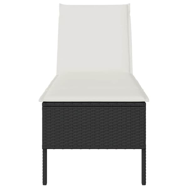 vidaXL liggestol med hynde 55x200x44 cm polyrattan sort