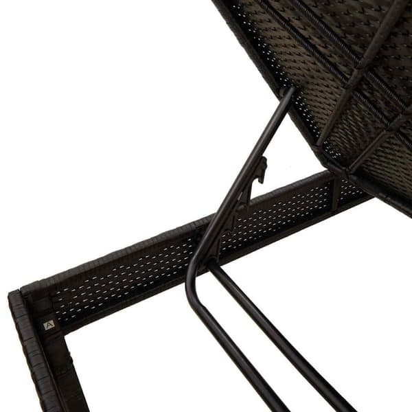 vidaXL liggestol med hynde 55x200x44 cm polyrattan sort