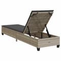 Miniatyrbillede 9 af 11: vidaXL liggestol med hynder 55x200x25,5 cm polyrattan lysegrå
