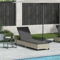 Miniatyrbillede 2 af 11: vidaXL liggestol med hynder 55x200x25,5 cm polyrattan lysegrå