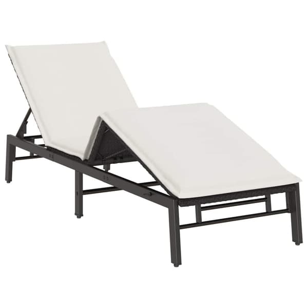 vidaXL liggestol med hynde polyrattan sort