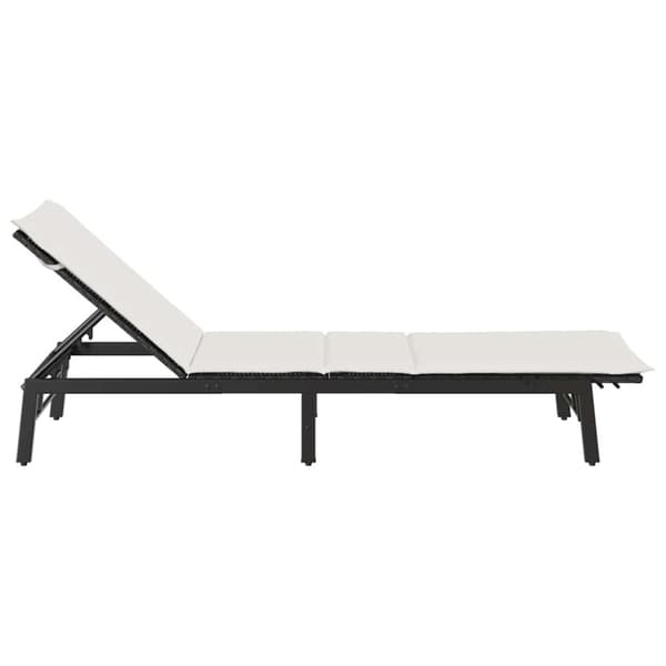 vidaXL liggestol med hynde polyrattan sort