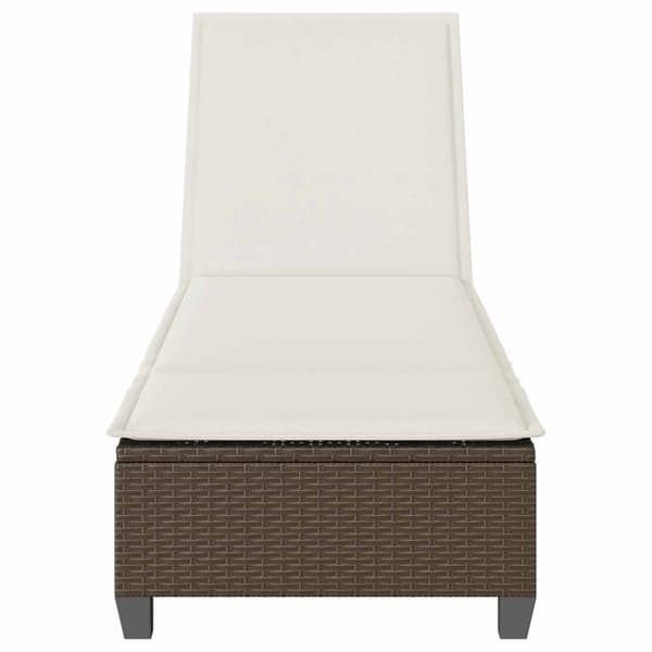 vidaXL Solstol med dynor brun 55x200x25,5cm konstrotting