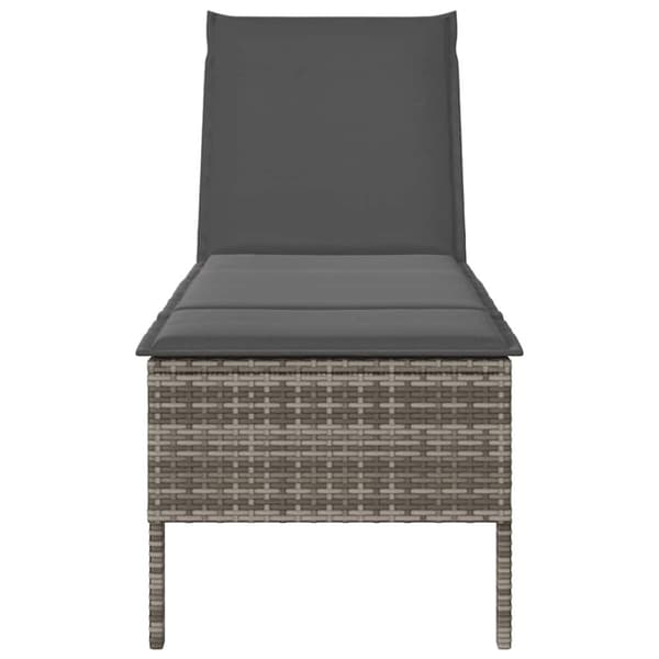 vidaXL Solstol med dyna grå 55x200x44cm konstrotting