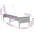 Miniatyrbild 11 av 11: vidaXL Solstol med dyna grå 55x200x44cm konstrotting