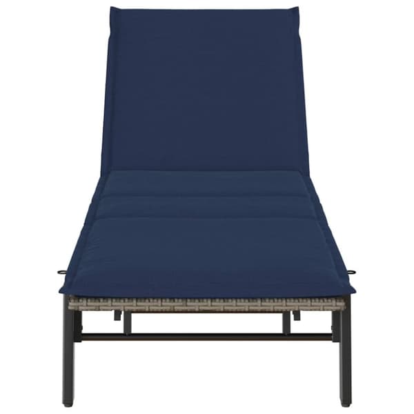 vidaXL liggestol med hynde polyrattan grå