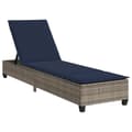 Miniatyrbillede 3 af 11: vidaXL liggestol med hynder 55x200x25,5 cm polyrattan grå