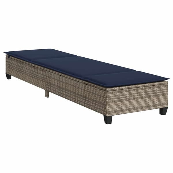 vidaXL liggestol med hynder 55x200x25,5 cm polyrattan grå