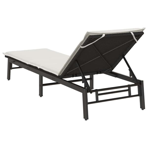 vidaXL Solsäng med dyna svart konstrotting