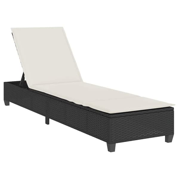 vidaXL Solstol med dynor svart 55x200x25,5cm konstrotting