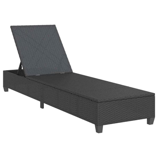 vidaXL Solstol med dynor svart 55x200x25,5cm konstrotting