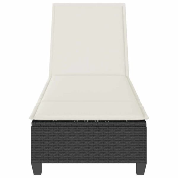 vidaXL Solstol med dynor svart 55x200x25,5cm konstrotting