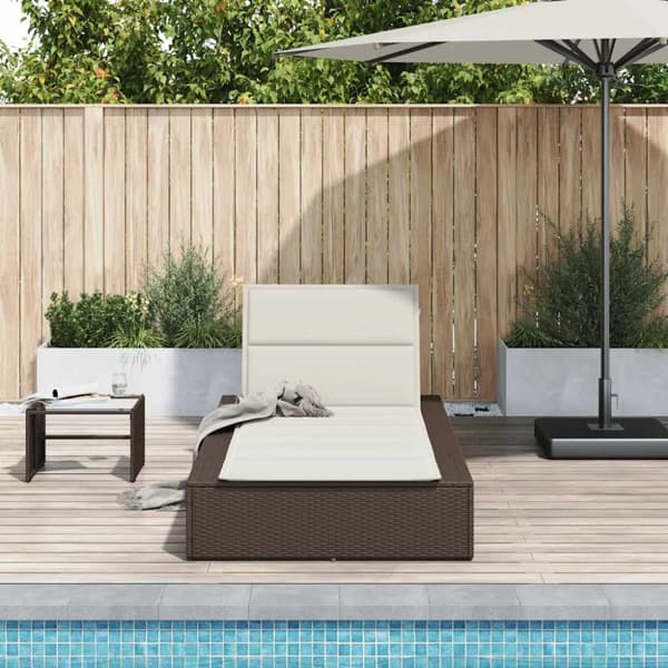 vidaXL solseng med flydende hynde polyrattan brun