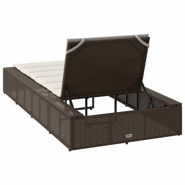 vidaXL solseng med flydende hynde polyrattan brun