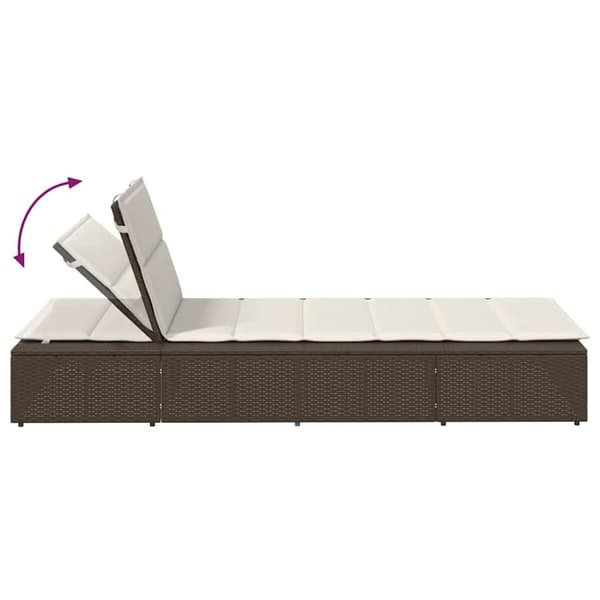 vidaXL solseng med flydende hynde polyrattan brun