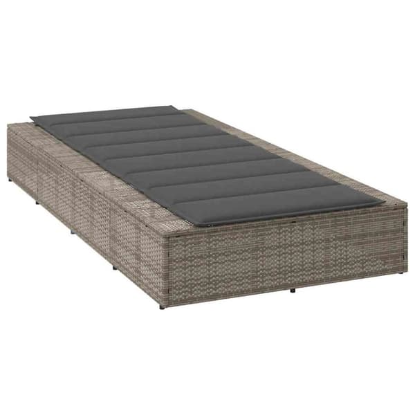 vidaXL solseng med flydende hynde polyrattan grå